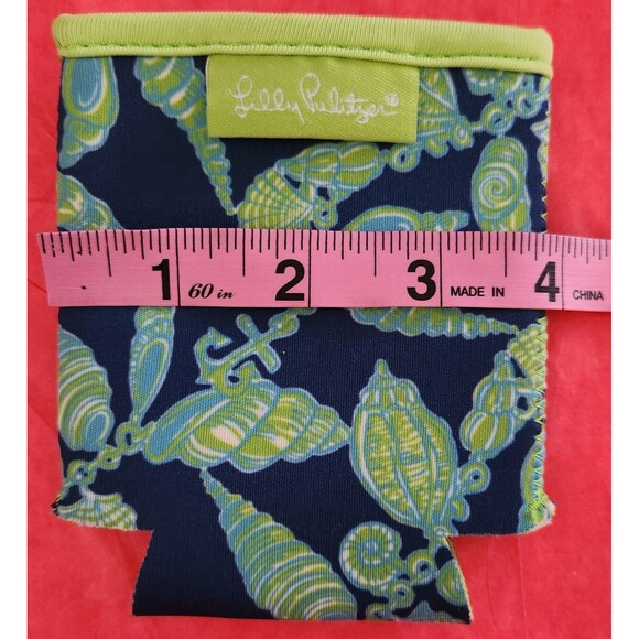 Lilly Pulitzer Can Koozies Set of 4 Insulated Drink Holder Blue Green Seashells - Picture 4 of 6